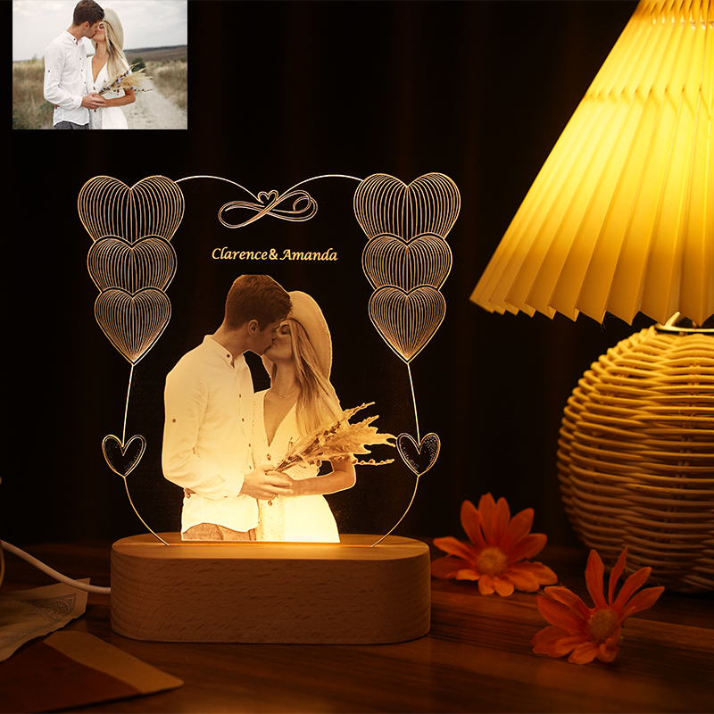 Regalo di San Valentino con lampada acrilica fotografica personalizzata